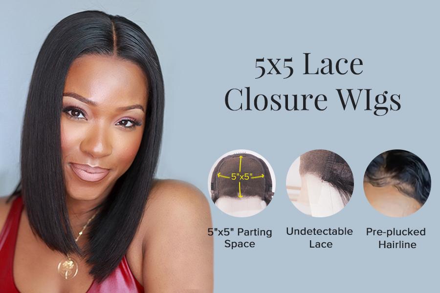 5x5 Lace Closure Wigs