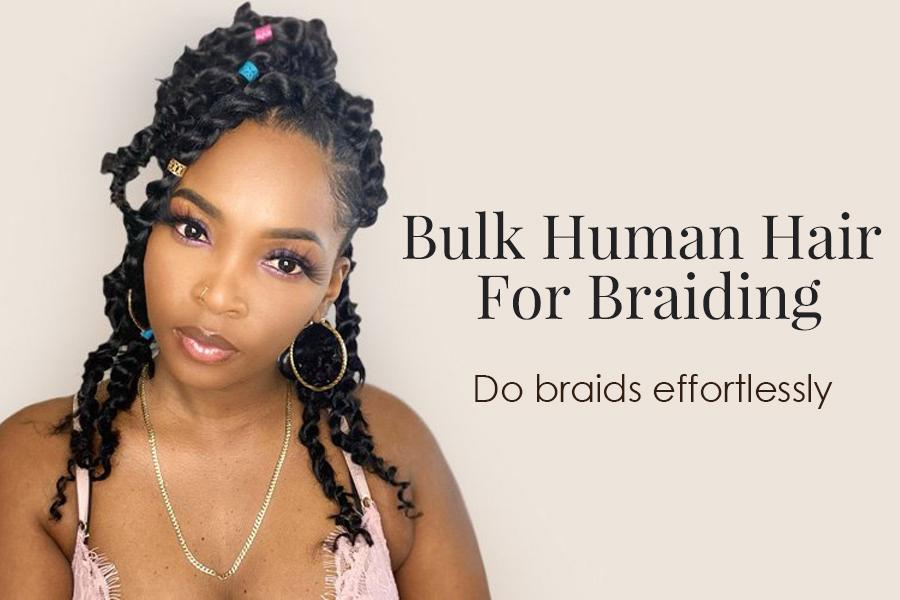 Crochet Boho Box Braids with Human Hair Curls Bulk Hair Extension For  Braiding