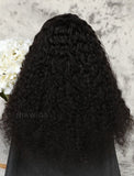 Deep Curly Human Hair Lace Front Wigs Free Parting With Baby Hair