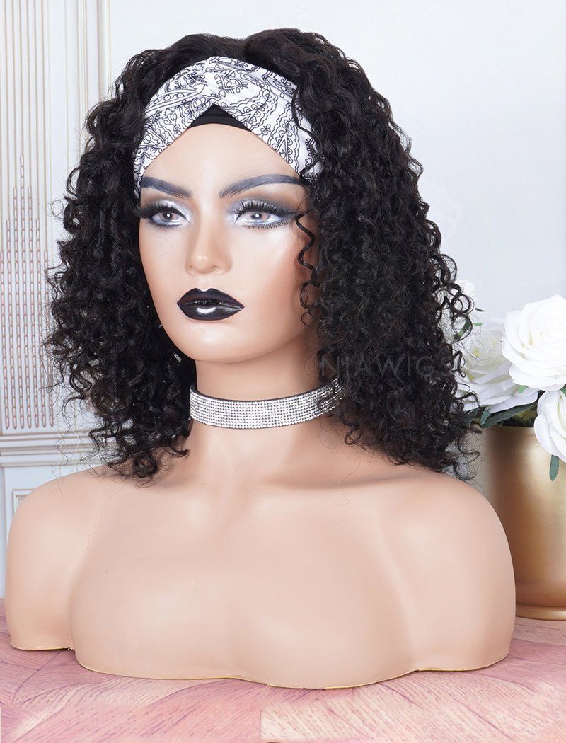 2022 Best Selling Headband Wig Curly Human Hair Wigs (WITH FREE