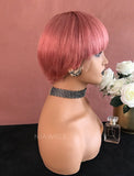 Adah Remy Hair 8 Inches Lace Front Wig Pink